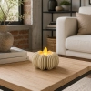Ryflowana Dynia Świecznik Ozdoba Jesienna Do Domu LED Tealight